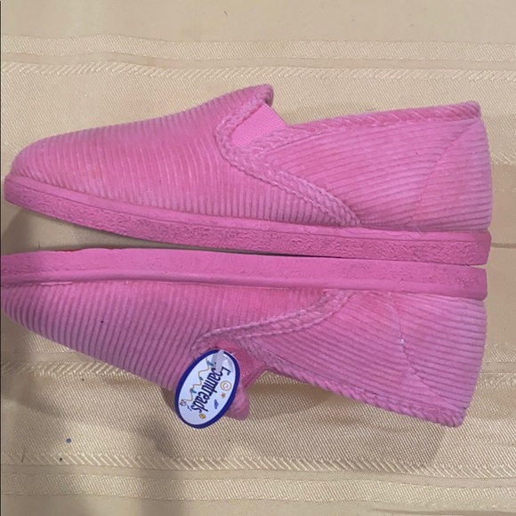 New Foamthreads corduroy pink slippers girl Sz 13 - Picture 8 of 11